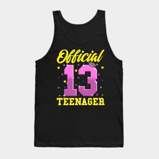 Official Teenager Girl 13th Birthday Gifts For 13 Year Old Tank Top